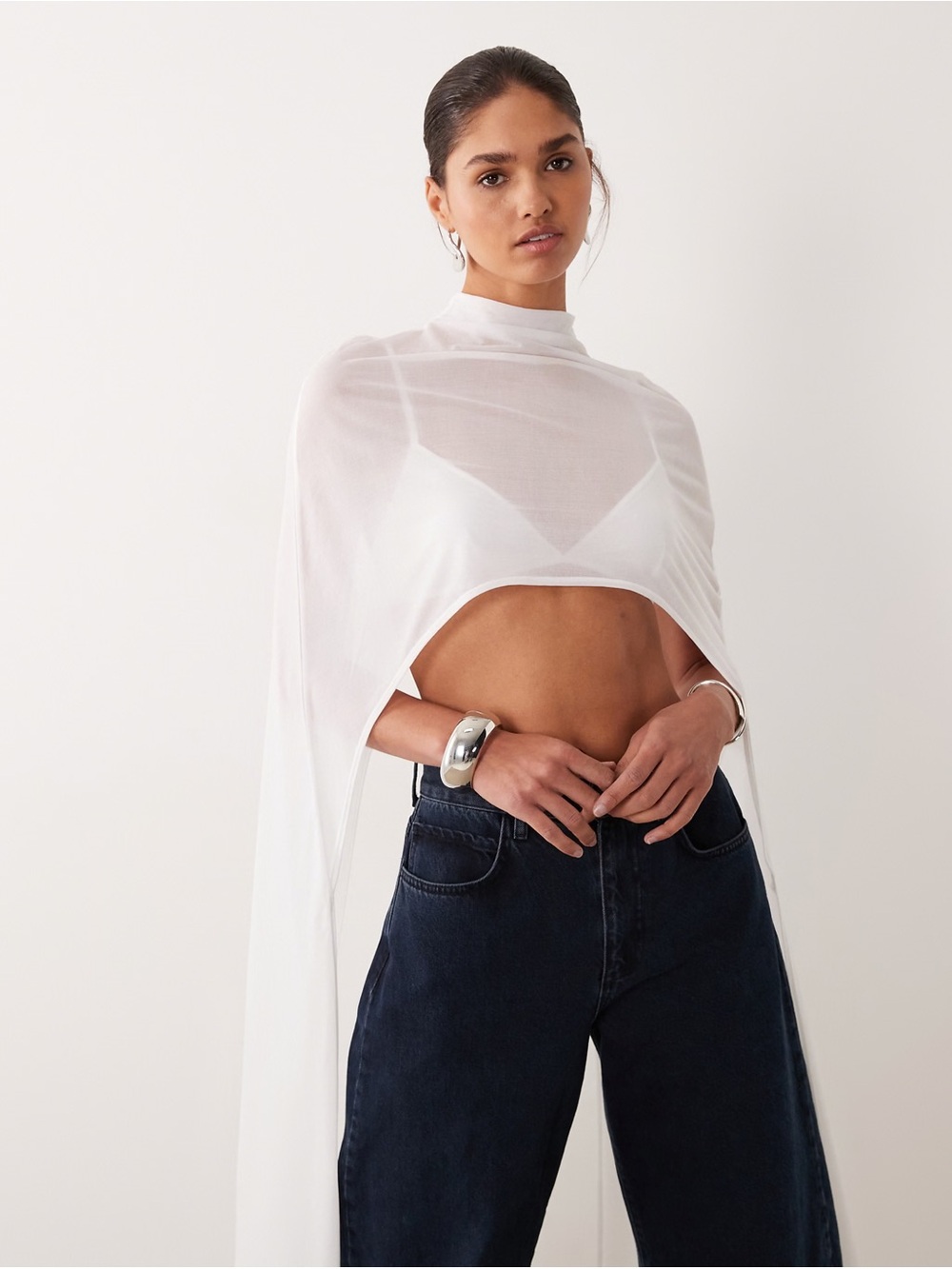 ASOS Floor-length White Mesh Cape